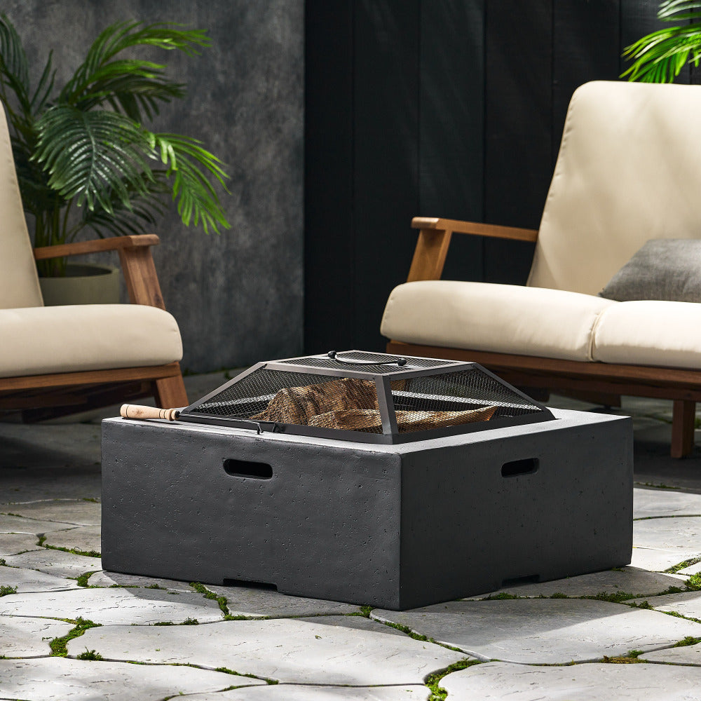 29" square wood burning fire pit