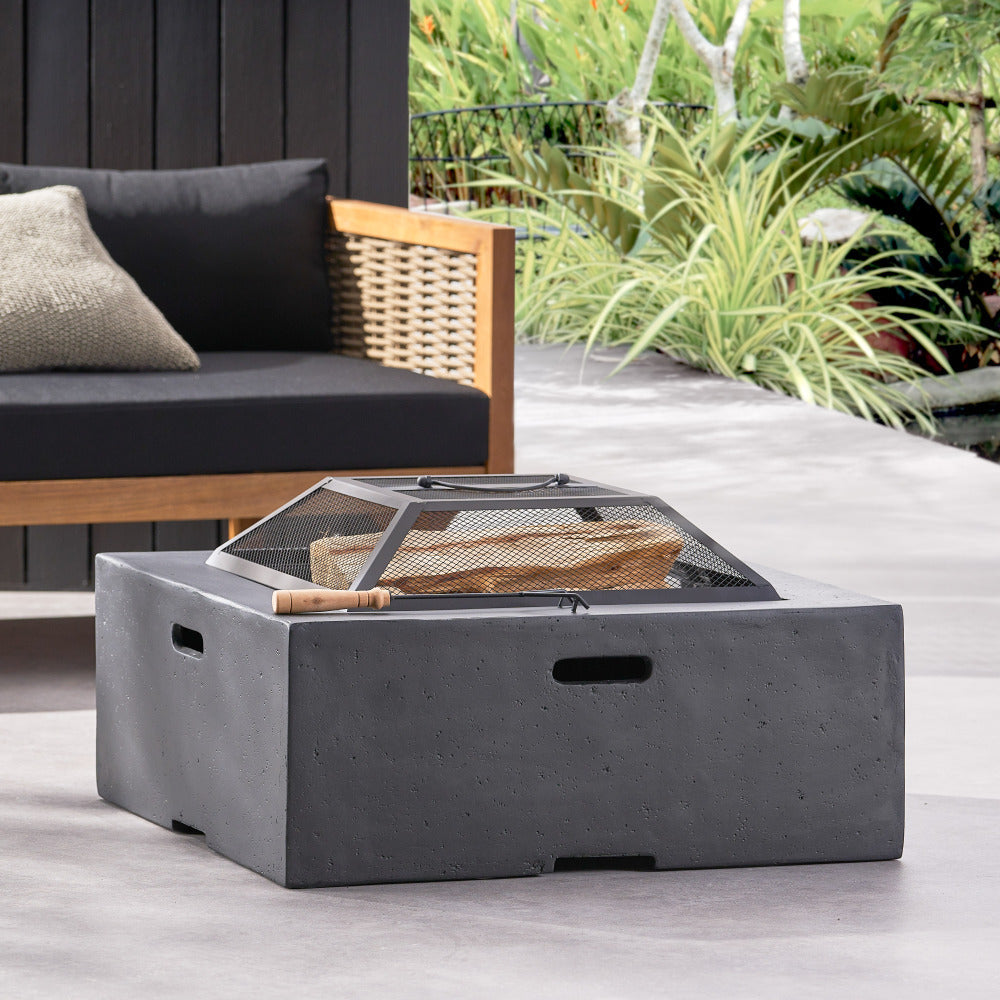 29" square wood burning fire pit