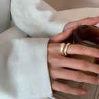 Stainless Steel White Oil Drip Open Rings