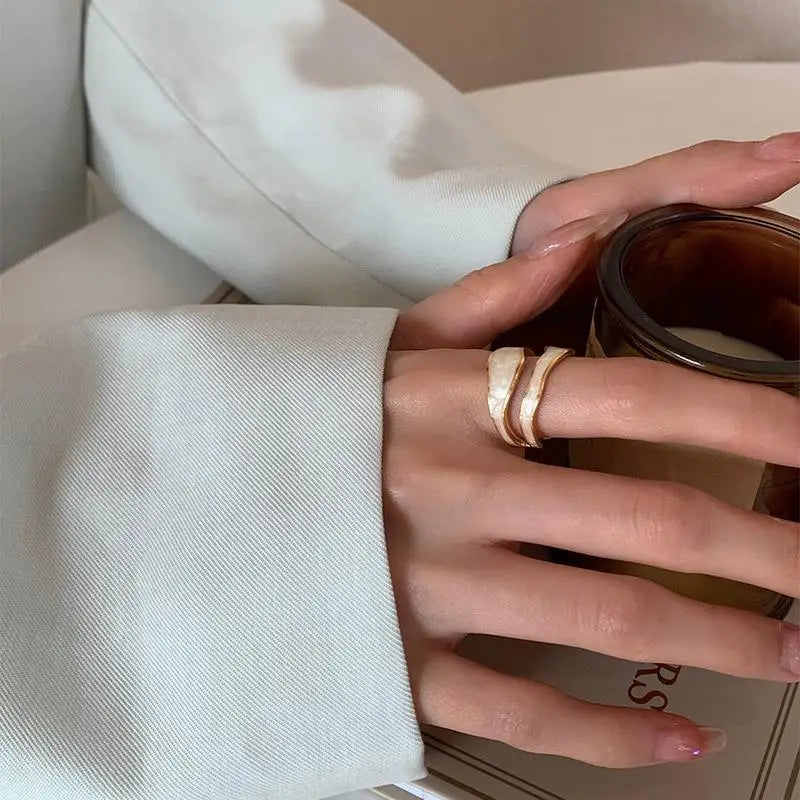 Stainless Steel White Oil Drip Open Rings