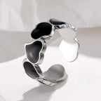 Stainless Steel White Oil Drip Open Rings