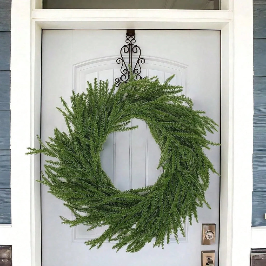 Artificial Norfolk Pine Christmas Wreath Green Garland