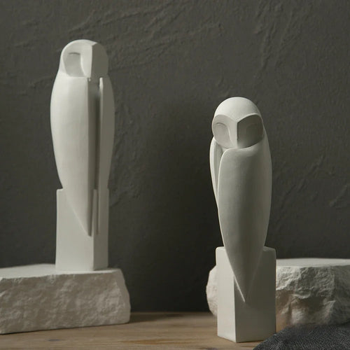 Abstract Resin Owl Statue
