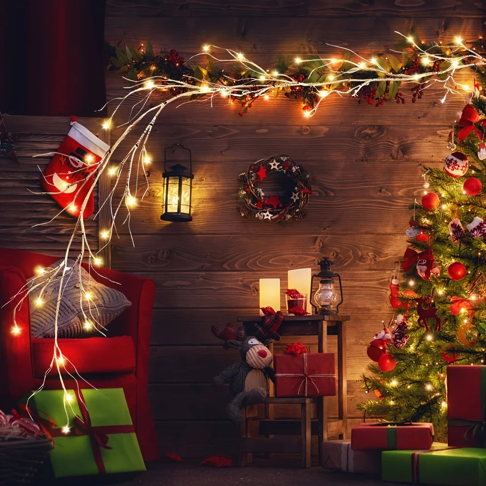 Lighting Birch Flower Wreath Tree Light