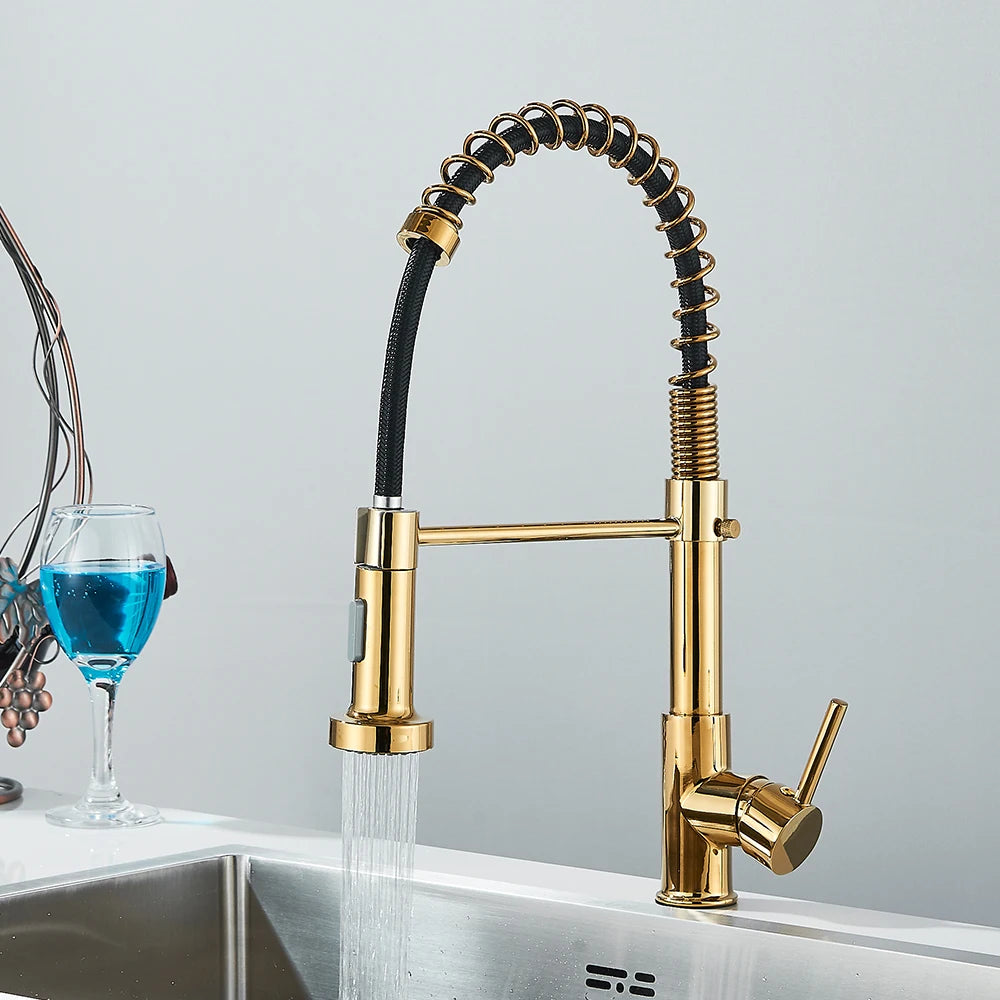 Brushed Gold Kitchen Sink Faucet