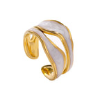 Stainless Steel White Oil Drip Open Rings