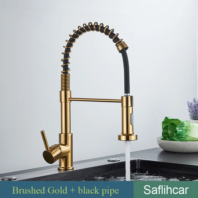 Brushed Gold Kitchen Sink Faucet