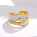 Stainless Steel White Oil Drip Open Rings