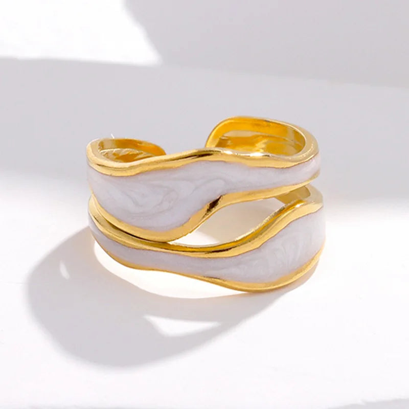 Stainless Steel White Oil Drip Open Rings