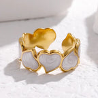 Stainless Steel White Oil Drip Open Rings