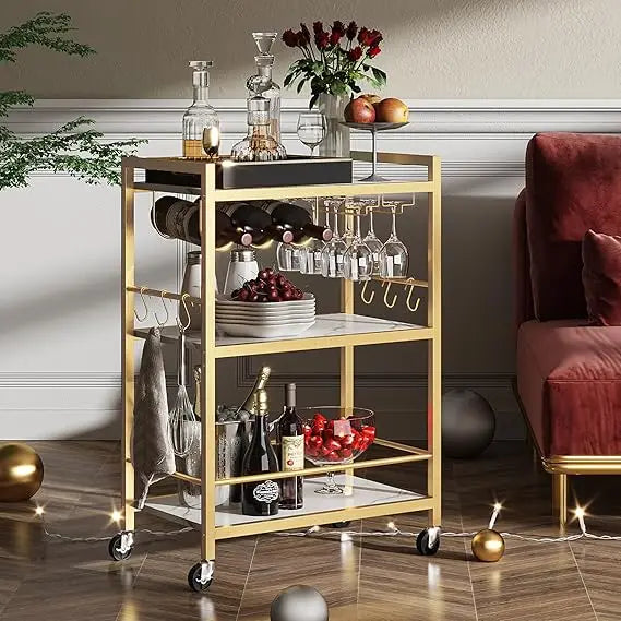 Gold Modern Home Bar Cart