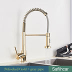 Brushed Gold Kitchen Sink Faucet