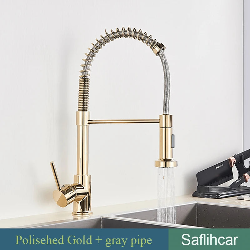 Brushed Gold Kitchen Sink Faucet
