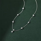 Four-leaf Flower Choker Necklace  925 Sterling Silver