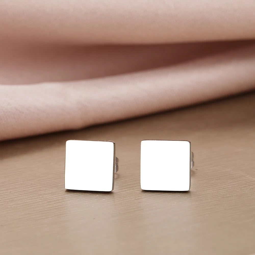 Stainless Steel Geometric Square Earrings